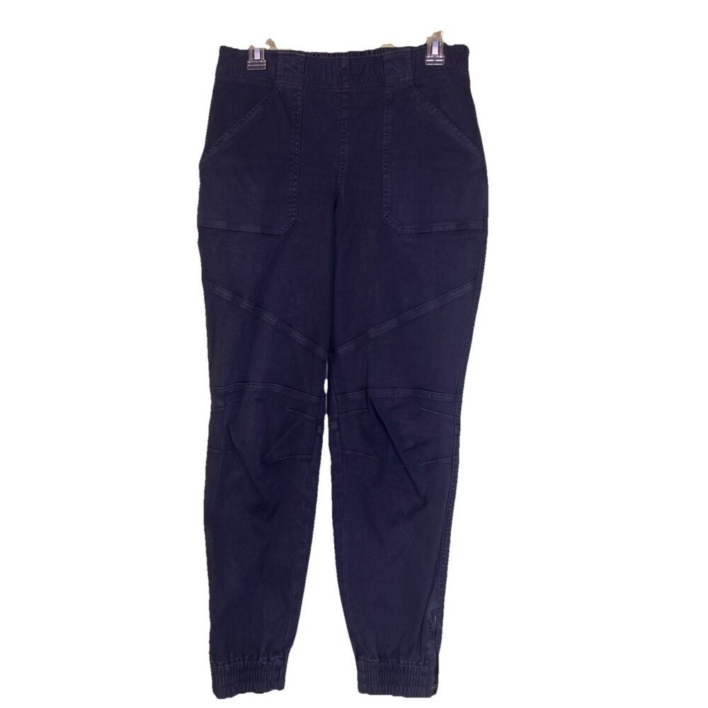 Spanx Stretch Twill Cargo Jogger Pants Women’s Size L Gray High Rise Ankle Zip